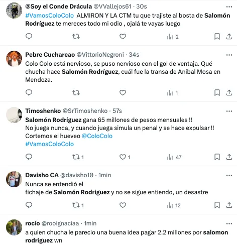 Hinchas criticaron duramente a Salomón Rodríguez