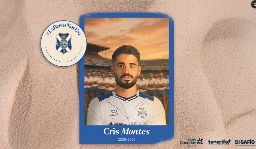 La gráfica del Tenerife para anunciar el fichaje de Cris Montes. (Foto: CD Tenerife).