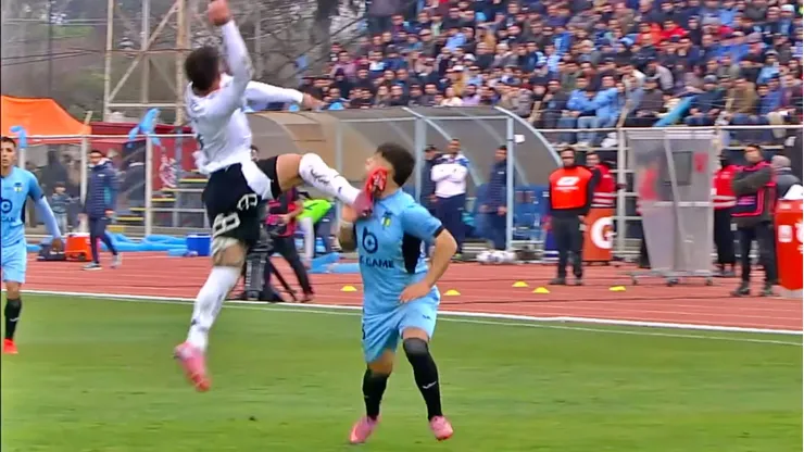 Alan Saldivia no recibió tarjeta roja por esta acción ante O'Higgins.