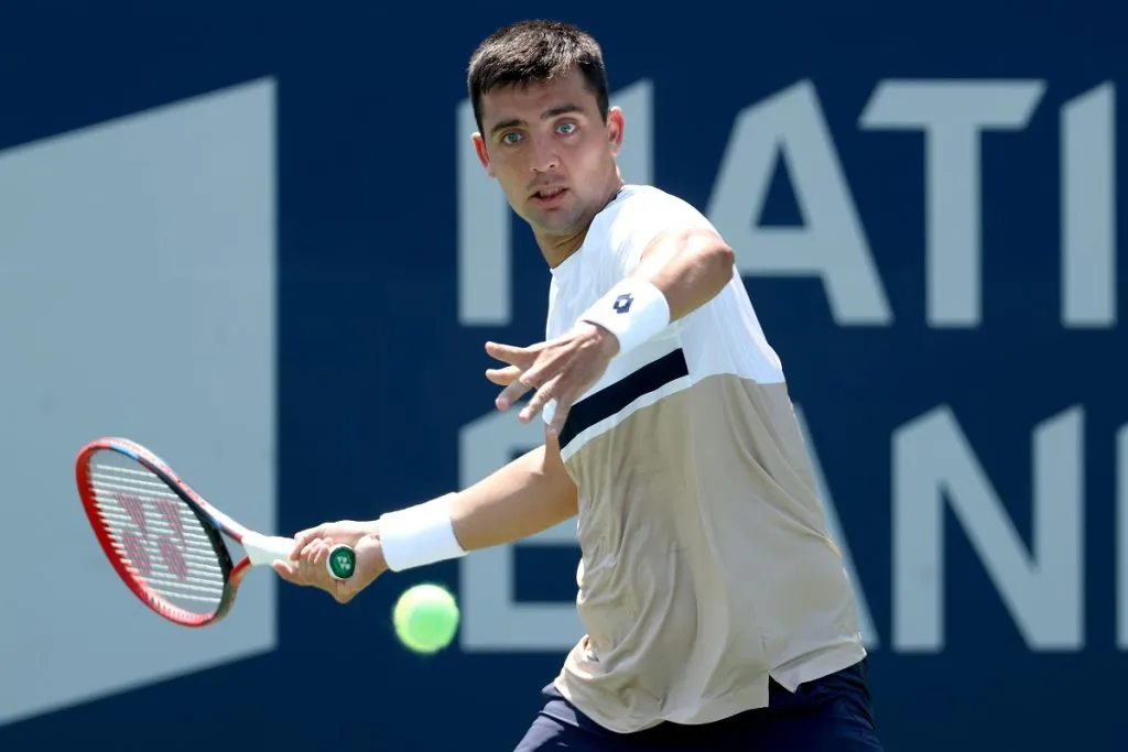 Tomás Barrios en el Masters 1000 de Toronto 2025, donde llegó a segunda ronda (Getty Images).