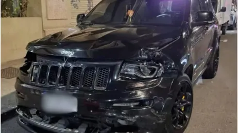 Así quedó el auto de Brayan Cortés.