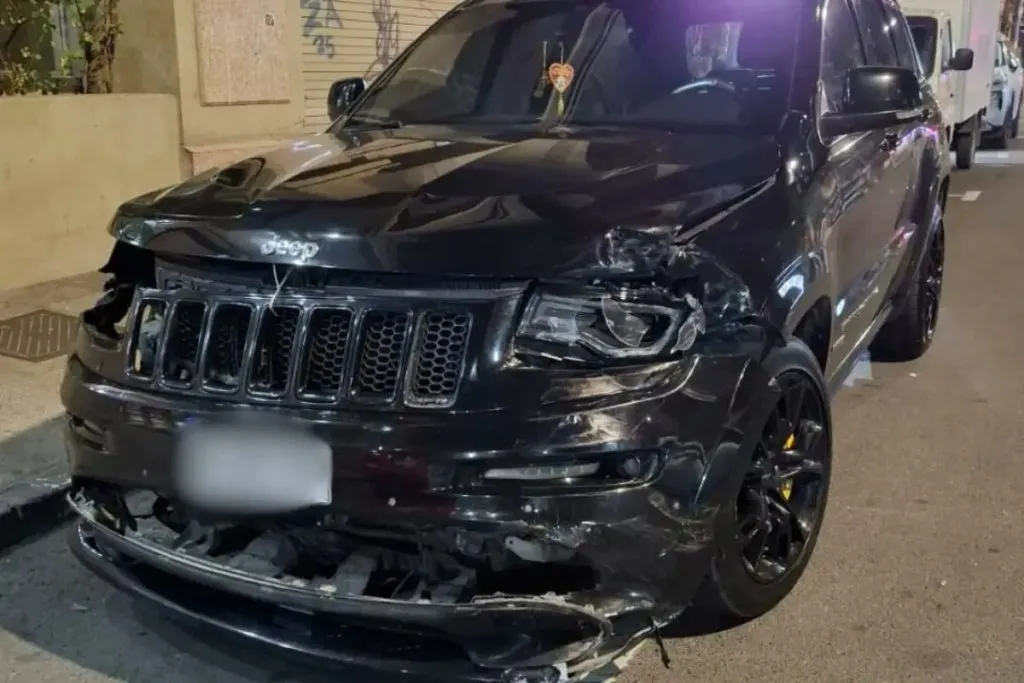 Asó quedó el auto de Brayan Cortés tras el accidente.