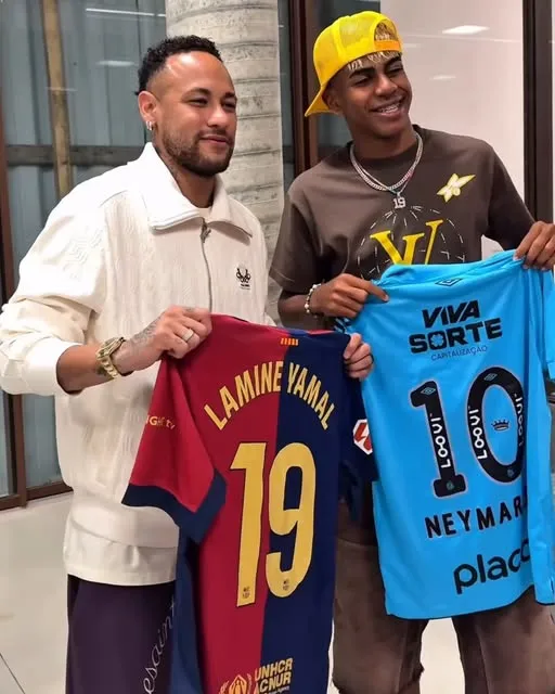 Neymar y Yamal se reunieron en Brasil en junio de este 2025. (Foto: Barcelona FC)