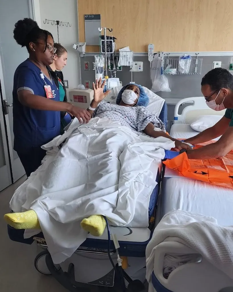 Venus Williams en el hospital (Instagram).