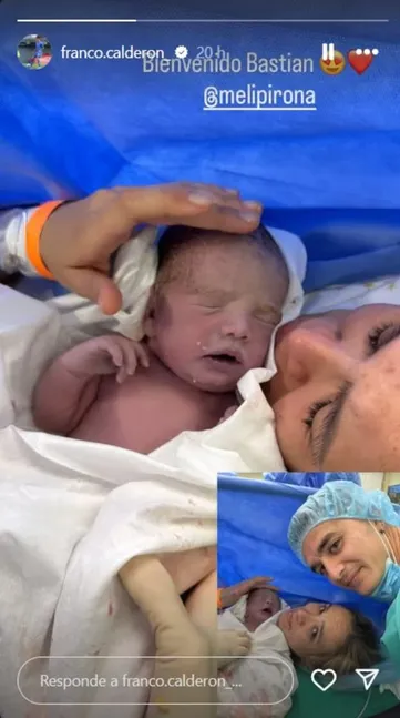 Franco Calderón dándole la bienvenida a su nuevo hijo, esto a horas de su partido con Universidad de Chile ante Independiente. | Foto: Captura.