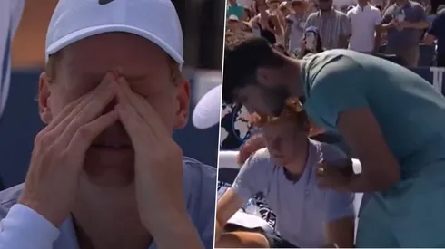 Jannik Sinner desconsolado en el Masters de Cincinnati