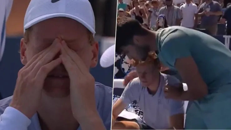 Jannik Sinner desconsolado en el Masters de Cincinnati
