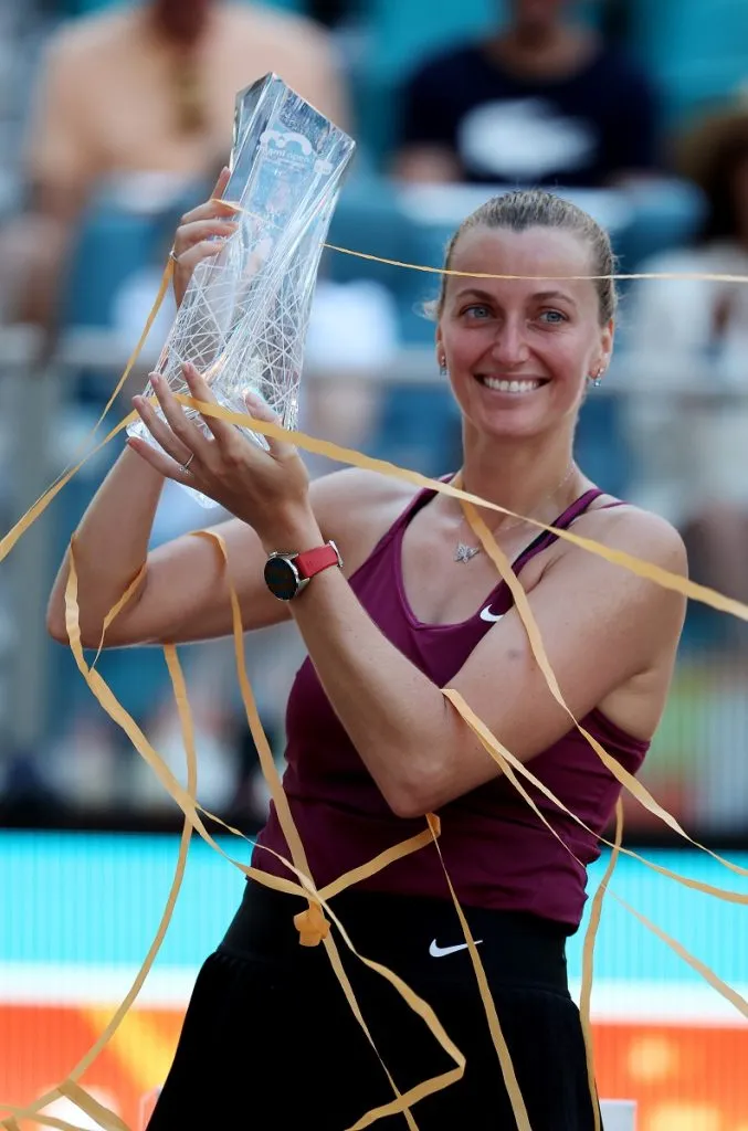 Petra Kvitova tras ganar el Miami Open 2023 (Getty Images).