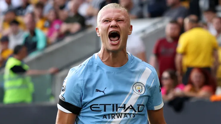 Erling Haaland marcó dos goles en la goleada por 4-0 ante Wolverhampton, en la primera fecha de la Premier League 2025/26.