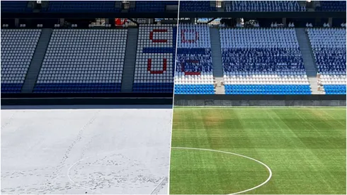 Con nieve y sin nieve en cosa de minutos: el salto de calidad de la UC a horas del estreno del Claro Arena.