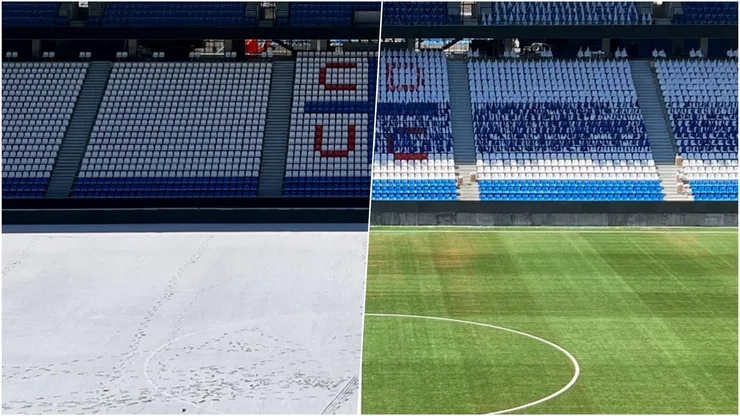 Con nieve y sin nieve en cosa de minutos: el salto de calidad de la UC a horas del estreno del Claro Arena.