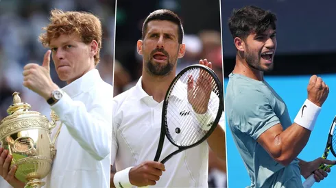 Sinner, Djokovic y Alcaraz