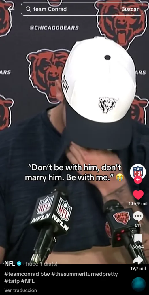 “No estés con él, no te cases con él, quédate conmigo”, escribió la cuenta de la NFL.