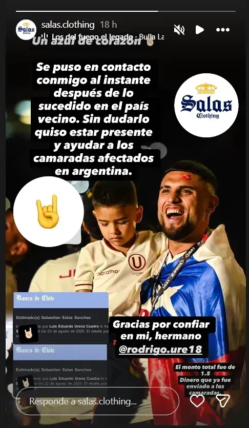 La cuenta que reveló el aporte y gesto de Ureña para hinchas de la U.