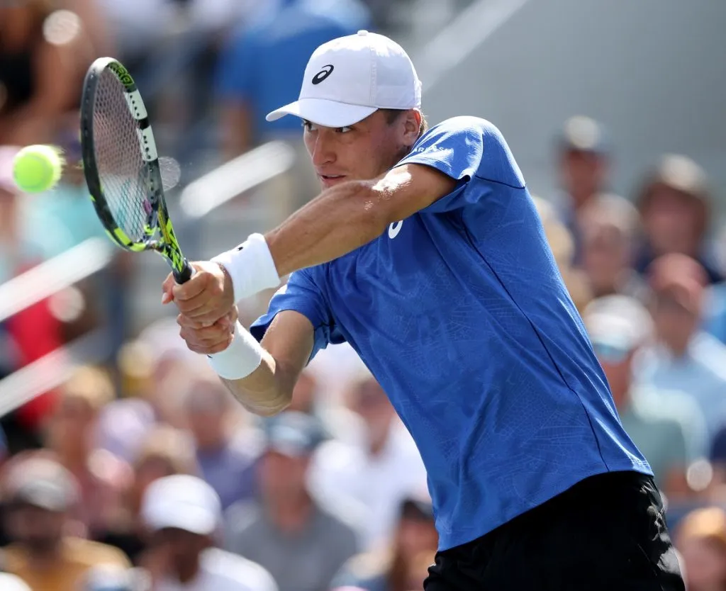 Raphael Collignon en la segunda ronda del US Open ante Casper Rudd (Getty Images).