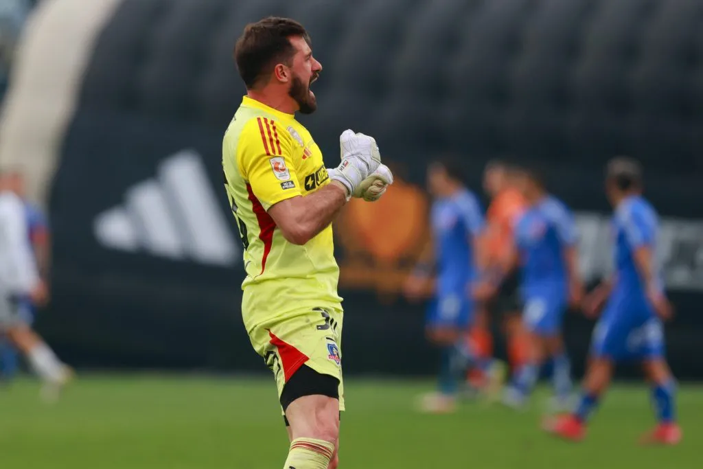 Fernando de Paul celebra en el Monumental. (Javier Vergara/Photosport).