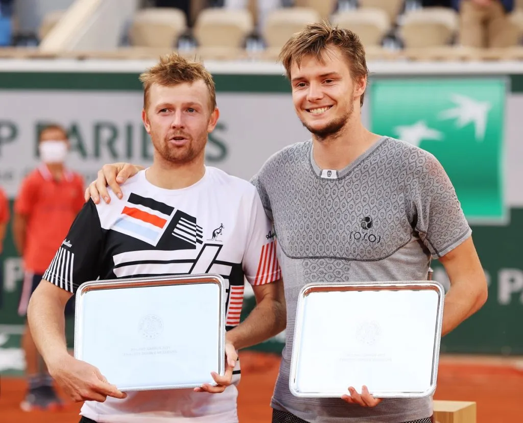 Alexander Bublik y Andrey Golubev, subcampeones de dobles en Roland Garros 2021 (Getty Images).