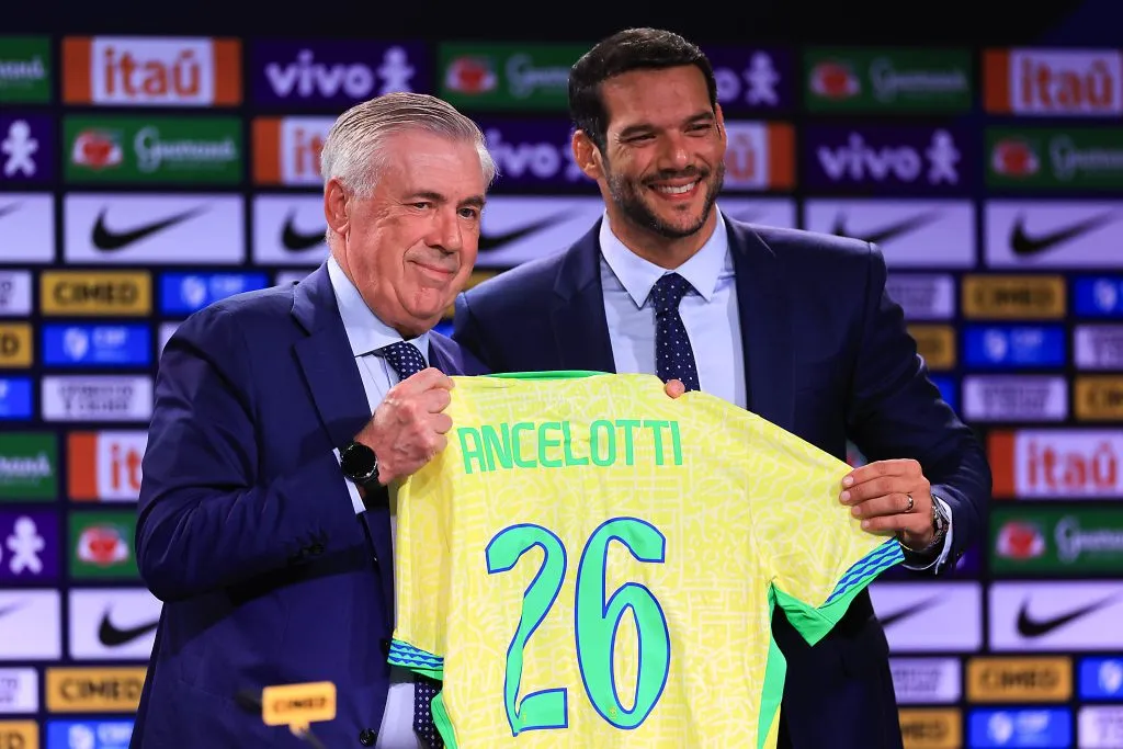 Carlo Ancelotti asumió en la selección de Brasil tras dejar el Real Madrid. (Buda Mendes/Getty Images).