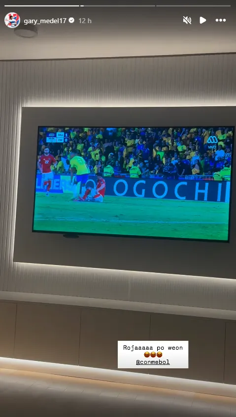 Gary Medel le reclamó a la Conmebol luego de que Chile fuera perjudicado otra vez. Foto: Instagram.