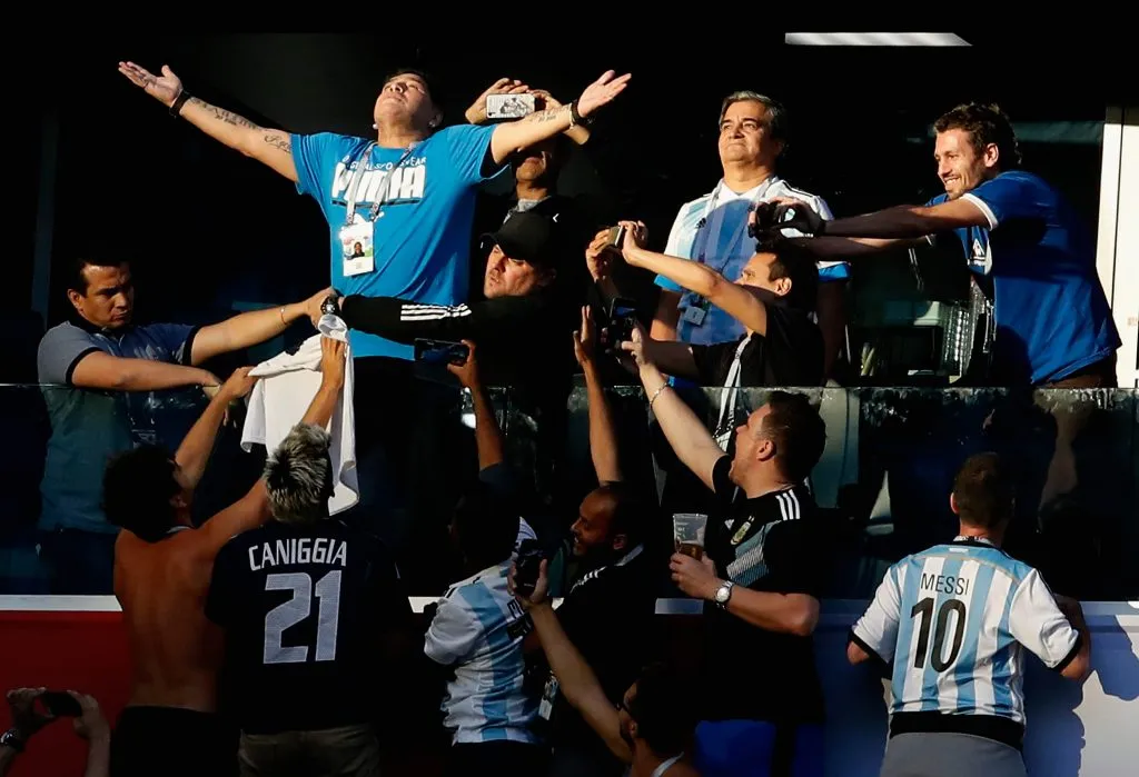 Diego Maradona en un partido del Mundial de Rusia 2018. Imagen: Getty