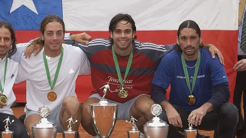 Massú junto a Ríos, en la Copa del Mundo de Dusseldorf que ganó Chile