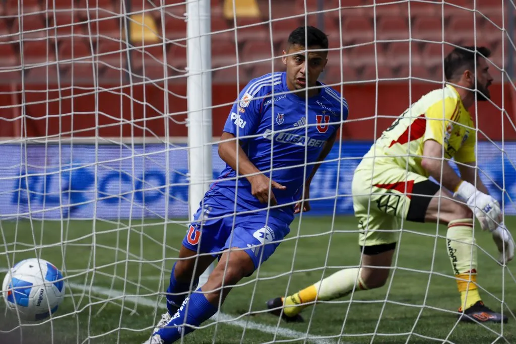 Este gol le significó pagar una apuesta a Nicolás Guerra. Foto: Andres Pina/Photosport
