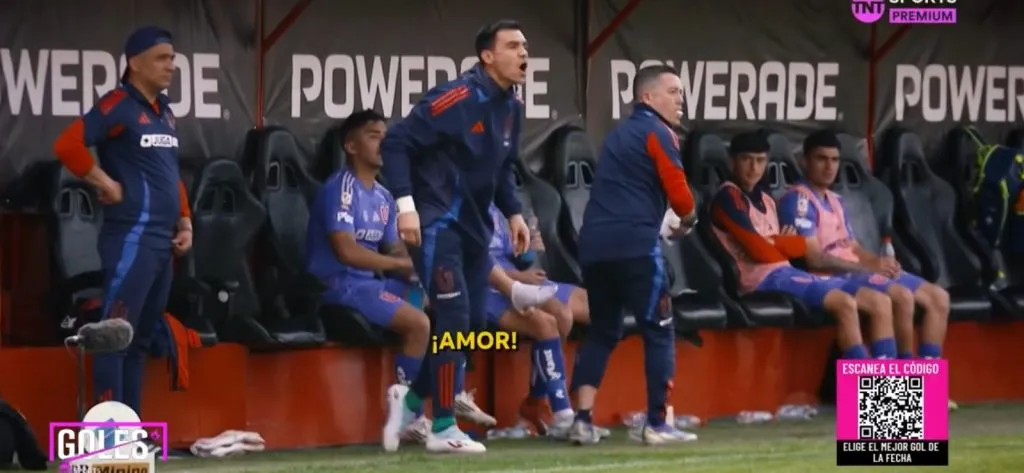 Toselli le gritaba a Amor quien corrió a pegarle a Maxi Guerrero. Foto: TNT Sports.