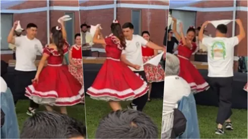 Tomás Alarcón sacó sus mejores pasos de cueca en la fonda de Colo Colo.