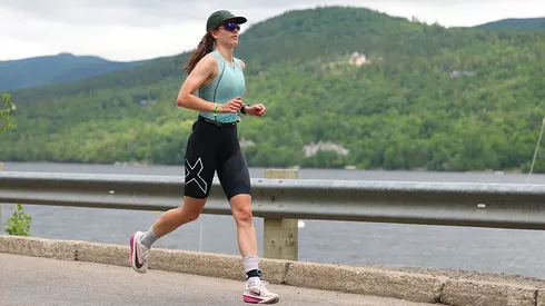 MONT TREMBLANT, QUEBEC - JUNE 22: Athletes compete in the run leg during the Ironman 70.3 Mont-Tremblant on June 22, 2025 in Mont Tremblant, Quebec. (Photo by Gregory Shamus/Getty Images for IRONMAN)