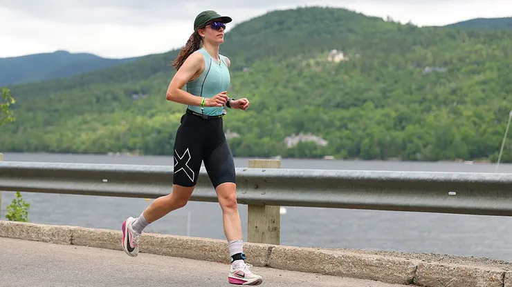 MONT TREMBLANT, QUEBEC - JUNE 22: Athletes compete in the run leg during the Ironman 70.3 Mont-Tremblant on June 22, 2025 in Mont Tremblant, Quebec. (Photo by Gregory Shamus/Getty Images for IRONMAN)
