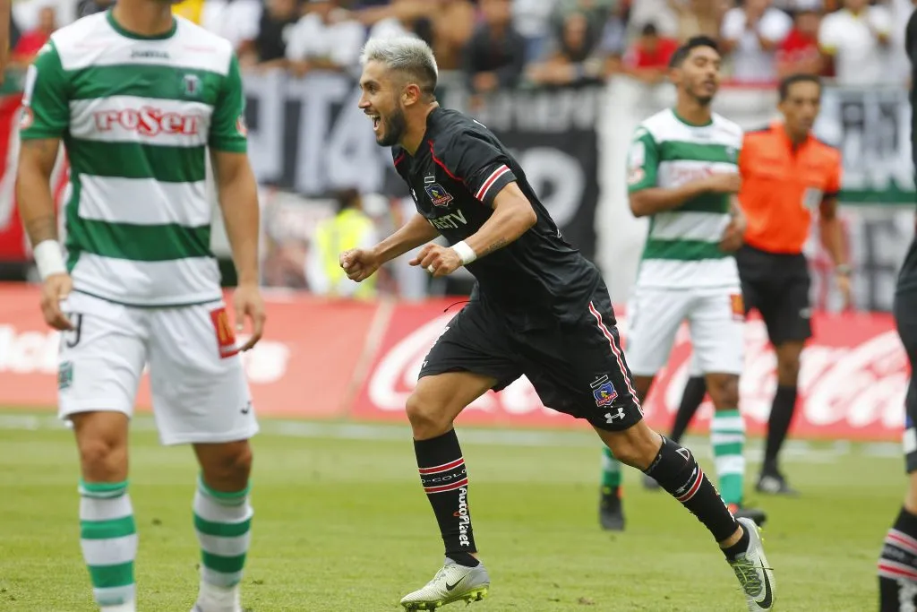 Pedro Morales celebra un gol que anotó en Temuco en 2017. (Ramon Monroy/Photosport).