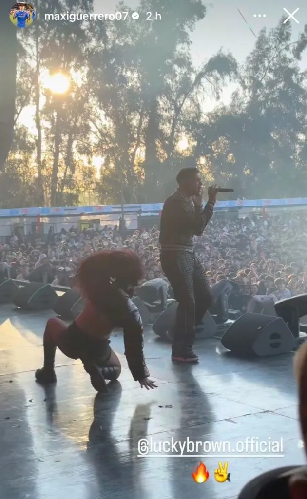 Maxi Guerrero publicó un video de Lucky Brown desde el escenario en La Florida.