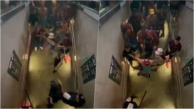 El partido entre Fluminense y Lanús en Copa Sudamericana fue detenido por incidentes.
