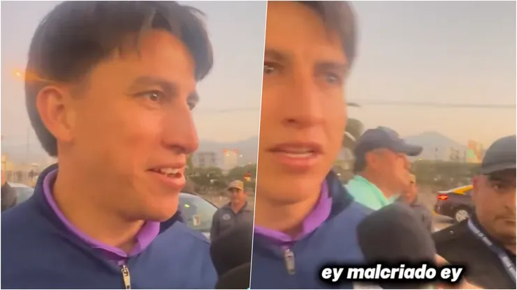 Un hincha de la U insultó a Fernando Gaibor en plena entrevista