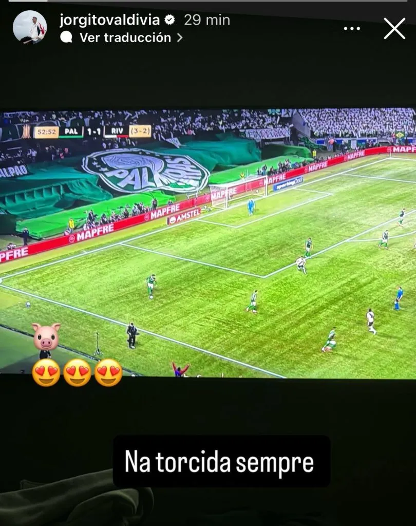 Jorge Valdivia celebró con Palmeiras en la Copa Libertadores.