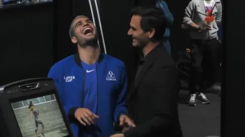 Carlos Alcaraz y Roger Federer
