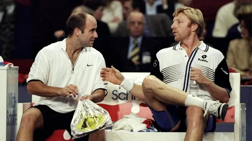 Andre Agassi y Boris Becker en 1998