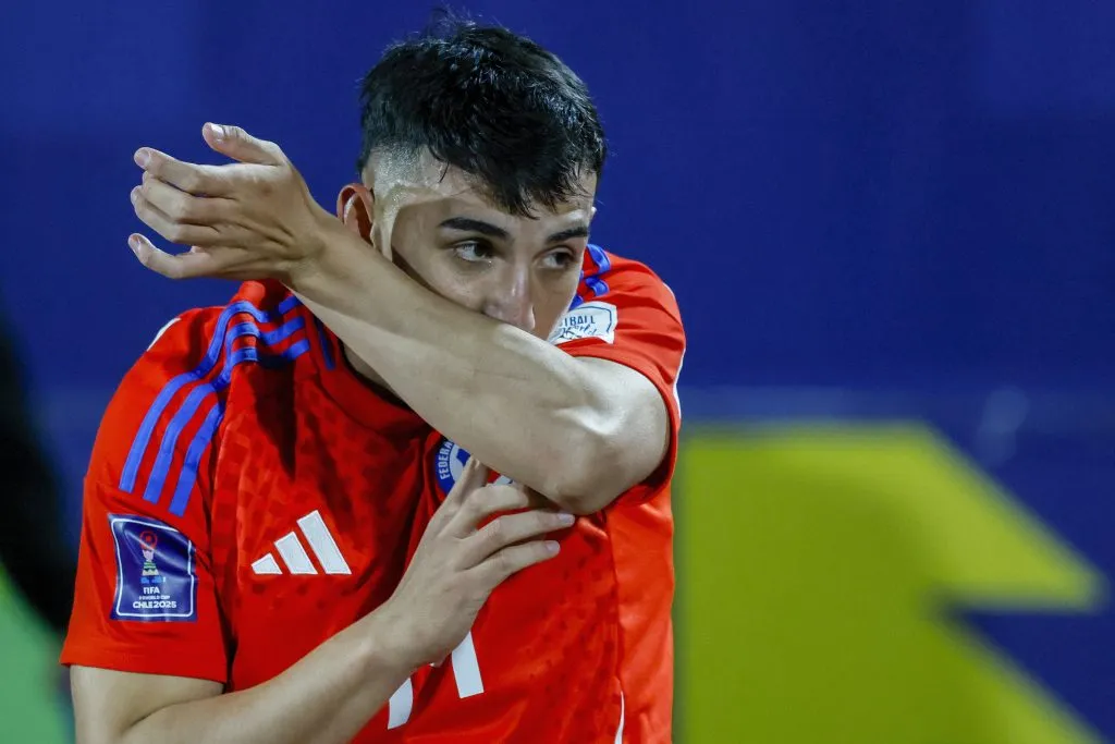 Lautaro Millán celebra su gol ante Nueva Zelanda. (Andres Pina/Photosport).
