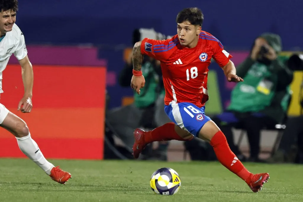Rodrigo Godoy entró en la parte final del partido ante Nueva Zelanda. Foto: Andres Pina/Photosport