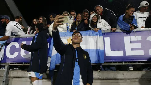 Celebración argentina tras un tremendo triunfo ante Italia.