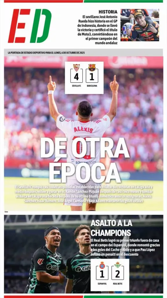 Alexis se tomó la portada de Estadio Deportivo.