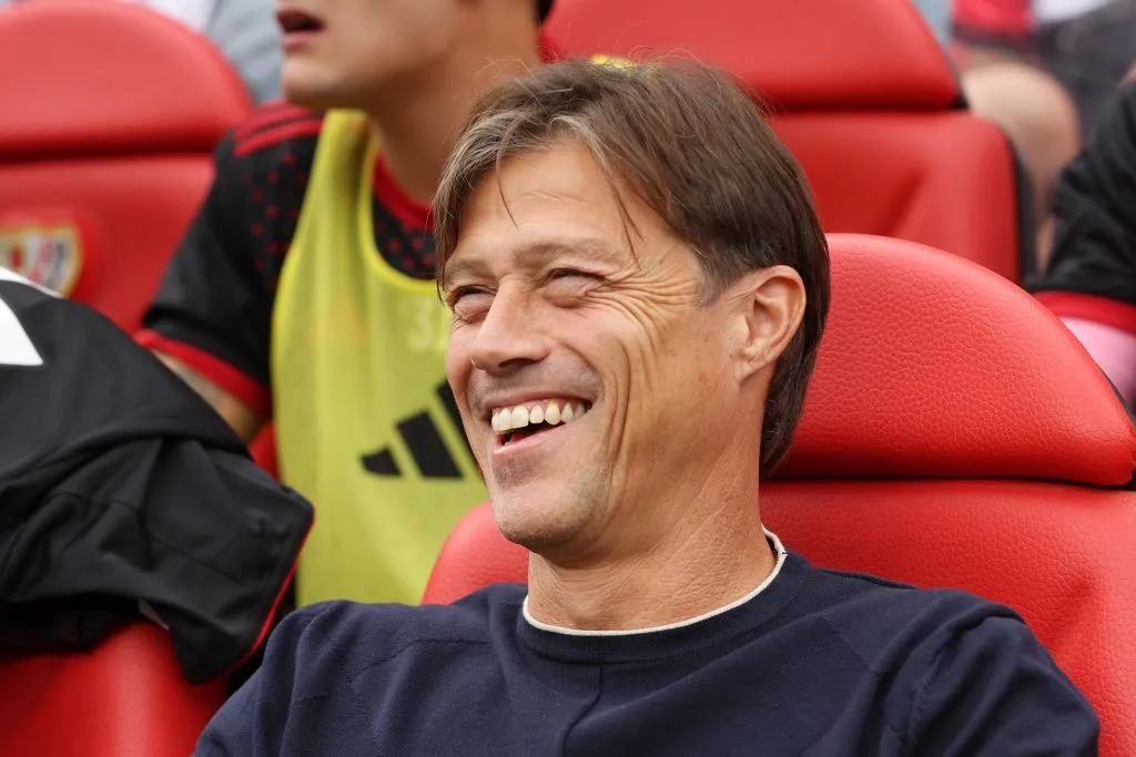 Matías Almeyda tuvo una jornada de ensueño ante el Barcelona. (Florencia Tan Jun/Getty Images).