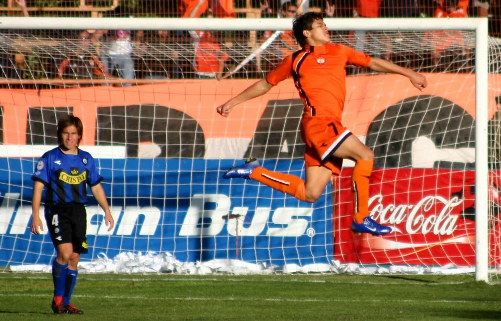 Alexis Sánchez celebra un gol ante Huachipato. (Photosport).
