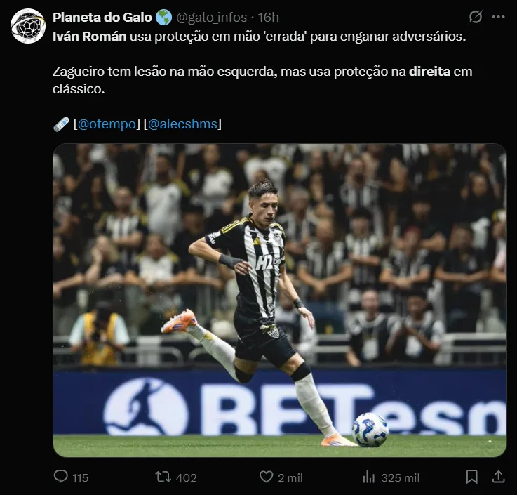 La confusión con la mano de Iván Román generó una serie de rumores, no obstante, Mineiro posteriormente lo aclaró.