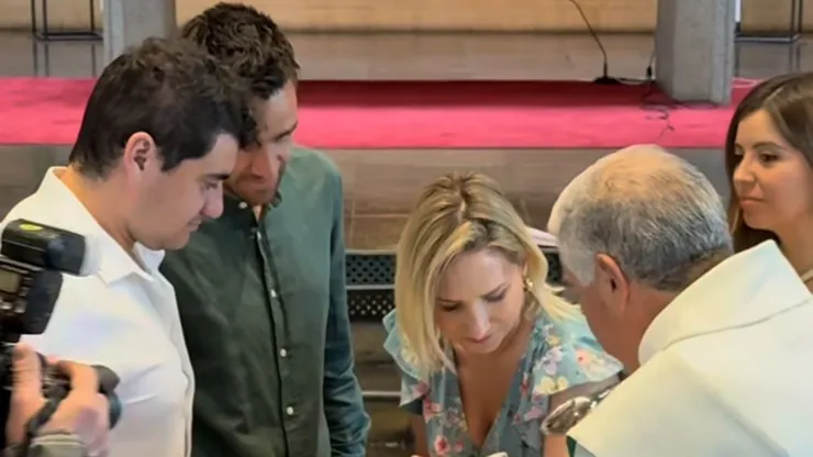 Matías Zaldivia en el bautizo del hijo de Vero Bianchi con Matías Navarrete.