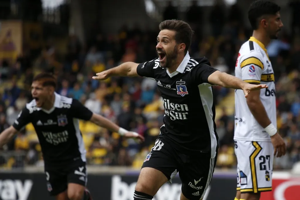 Agustín Bouzat celebra ese gol ante Coquimbo Unido. (Andres Pina/Photosport).