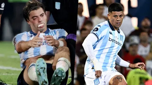 Santiago Sosa quedó muy afectado tras el impacto con Marcos Rojo.
