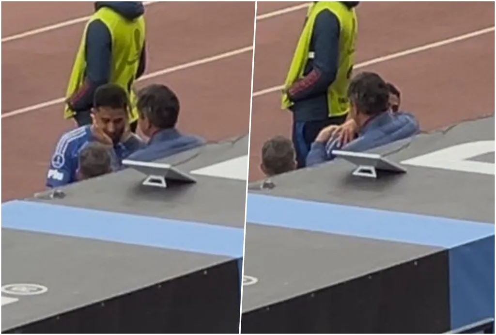 El momento del reencuentro de Lucas Assadi con Pellegrino.