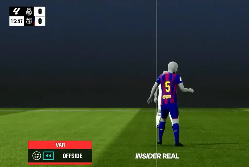 El polémico offside cobrado a Mbappé en el Clásico.