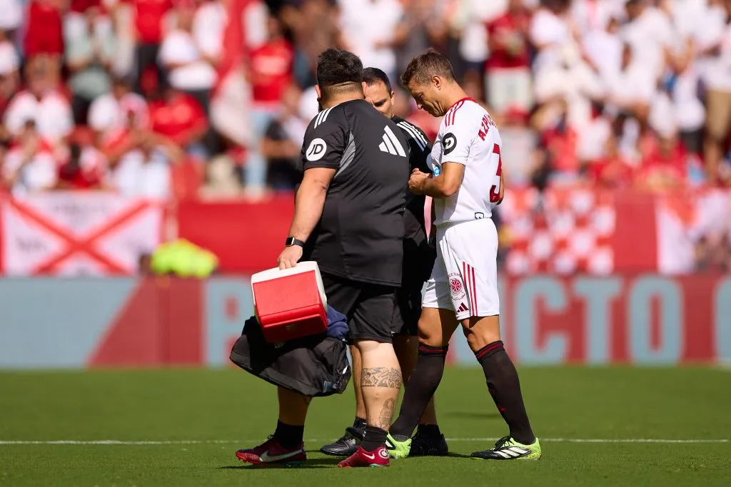 César Azpilicueta salió lesionado ante el Mallorca. (Fran Santiago/Getty Images).